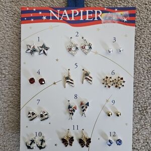 Napier USA Flag and Star Earring Collection